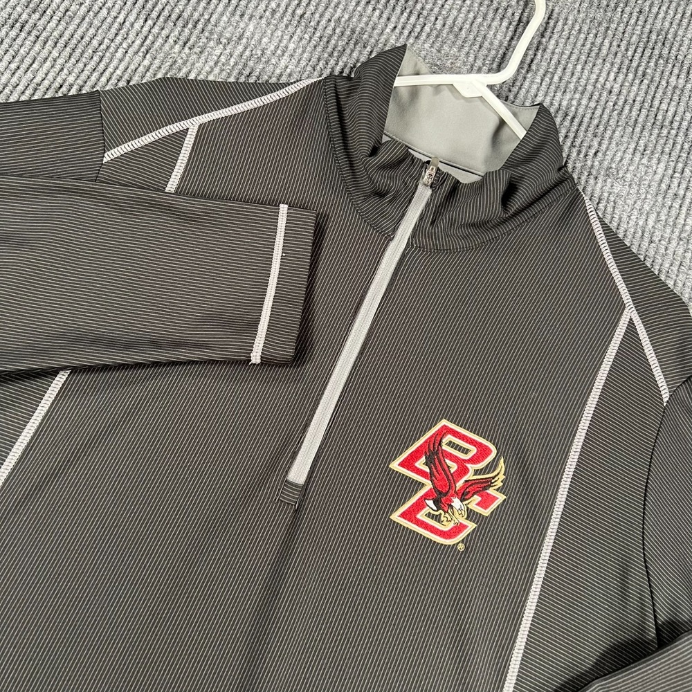 Boston College Eagles Pullover Shirt Mens Large Black Long Sleeve 1/4 Zip Mock